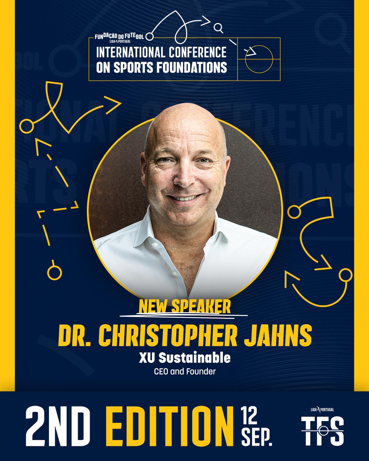 Cristopher Jahns no lote de oradores do 2º Congresso Internacional de Fundações Desportivas